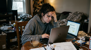 Frustrated person trying to use word for invoices