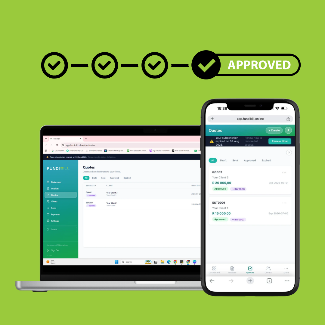 Online Quote Software for South African small businesses. FundiBill